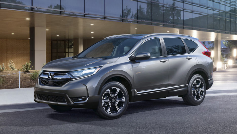 Silver 2018 Honda CR-V parked on a city street